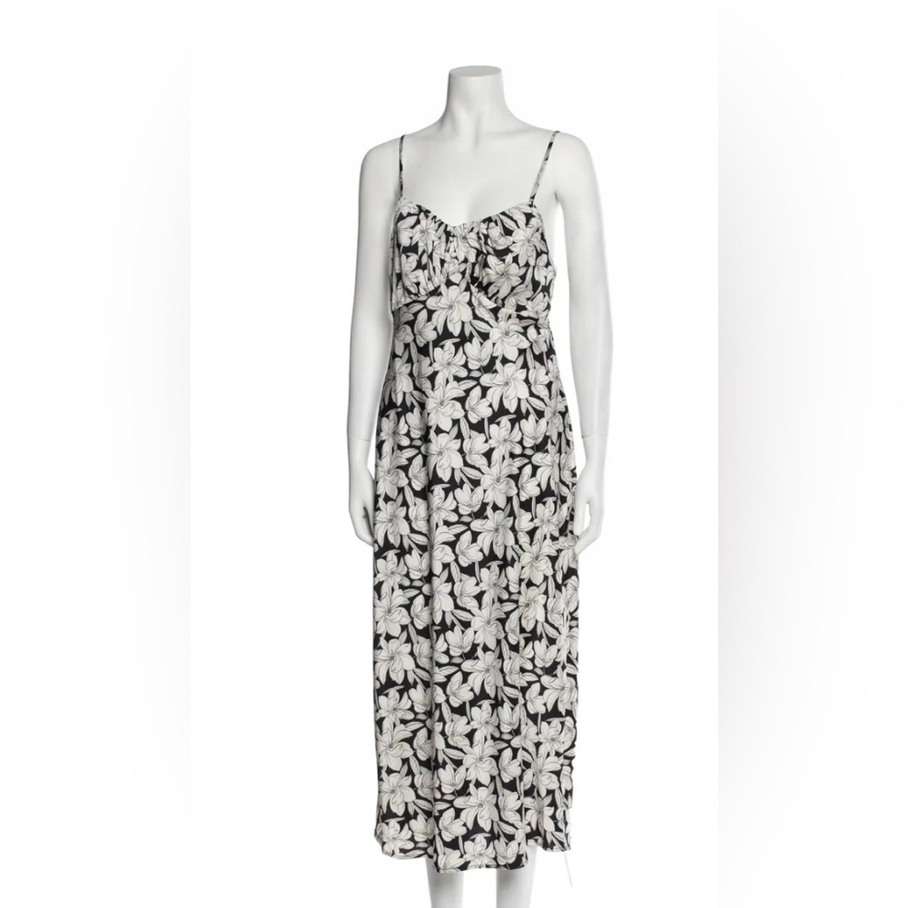 Nicole Miller Monochrome Floral Midi Dress